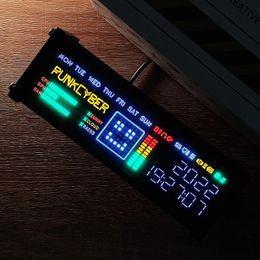 Desk Table Clocks WFD Digital Clock Desktop Fluorescent Nixie Tube Glow Decoration Vintage Retro Electronic Elekstube SteamPunk Sound Pickup 231205