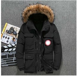 Canada Fashion Big Down Jacket Canadian Wolf Fur Collar Parker Style Men Women Hooded Warm Coatyhs1 3 Ypv7