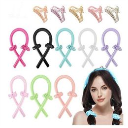 Hair Products Heatless Curling Rod Headband No Heat Silk Curls Ribbon Hair Rollers Sleeping Soft Headband Lazy Hair Accessoire GC12369