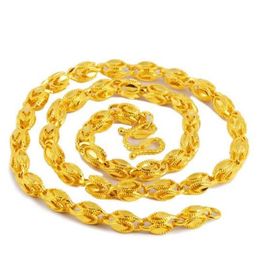 Men Sand surface pure brass plated 14k gold fire sand gold necklace Vietnam Shakin209r