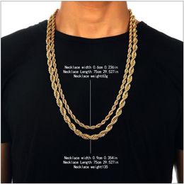 6-9mm Gold Plated Metal Braid Chain 29 5 Inch For Men Women Stunning Fashion Cool Jewelry280y