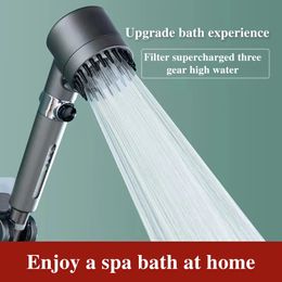 Bathroom Shower Heads Head High Pressure Handheld Rainfall 3 Modes Adjustable Showerheads Water Saving Flow Spray Nozzle Access 231205