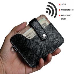 Card Holders Slim RFID Leather Wallet Credit ID Holder Purse Money Case For Men Women Small Bag Male Purses NR85302w