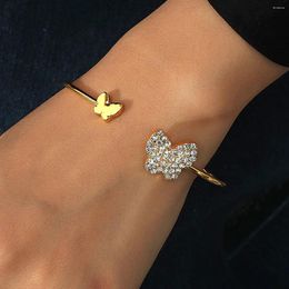 Charm Bracelets Fashion Butterfly Bangle For Women Rhinestone Cute Korean Style Animal Insect Girlfriends Gifts