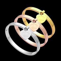 High Quality Classic Designer Bangles Simple High Polished Bracelet Single Heart Luxury Style Couple Bracelets Lady Party Gifts Wh256Q