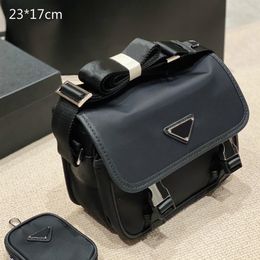 2022 Designer Mens Black Briefcases Brand Crossbody Shoulder Bags Nylon Messenger Bag 2-piece Purses Casual Style with Small Purse252E