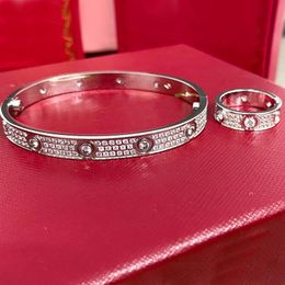 Diamond Bangle Female Stainless Steel Screw Couple MOVE BRACELET Mens Fashion Jewellery Valentine Day Gift For Girlfriend Accessorie288C