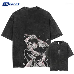 Men's T Shirts Vintage Oversize Men Anime Graphic Print Tshirt Fashion Hip Hop Streetwear Clothing Summer Harajuku Casual T-Shirt