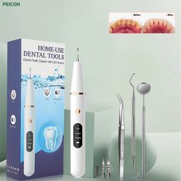 Other Oral Hygiene Ultrasonic Dental Calculus for Teeth Electric Tartar Remover Plaque Stains Stone Removal with Led 231204