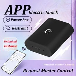 Anal Toys APP Remote Control Electric Shock Power Box SM Player Sex Electrical Stimulator Themed Device Games For Couples 231204