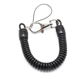 Plastic Black Retractable Key Ring Spring Coil Spiral Stretch Chain Keychain for Men Women Clear Key Holder Phone Anti Lost Keyrin252G