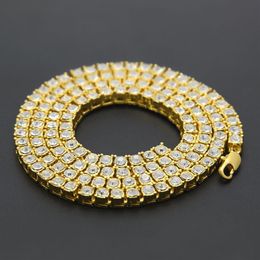 Rhinestone Tennis Bracelet Hip-Hop Style Simulated Diamond Bracelets Bling Bling Jewellery Gift Gold Sliver Men's Punk Bracelet256d