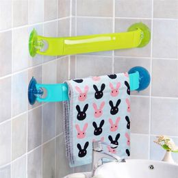 Portable Design Rotation Towel Rack 3 Colors Towel Bar Bathroom Accessories trong suction cup kitchen corner rack277c