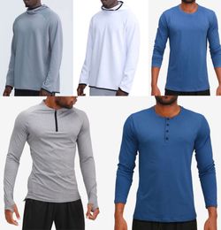 High quality mens outfit hoodies t shirts yoga hoody tshirt lulu Sports Raising Hips Wear Elastic Fitness Tights lululemens fallow111