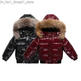 Down Coat 2023 Winter Down Jacket For Girl Real Fur Waterproof Shiny Thicken Warm Boy Winter Outerwear Coat 1-8 Years Kids Parka Outfit Q231205