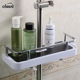 Cheen Bathroom Shelf Shower Storage Rack Holder Shampoo Bath Towel Tray Home Bathroom Shelves Single Tier Shower Head Holder297I
