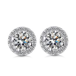 9K 14K 18K Gold Stud Round Shape Group Setting D F Colour VVS Clarity Moissanite Stone Earring Beautiful Forever Brilliant2963