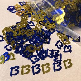 Other Event Party Supplies Bar Mitzvah Blue Nubmer 13 Confetti Boys Age 13th Birthday table decorations confettis 231205