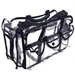 Heavy Duty Clear pvc cosmetic bags with removable and adjustable shoulder strap durable makeup bag Pro Mua Round Bag Large316j