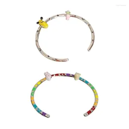 Bangle Stylish Cartoon Animal Bracelets Trendy Accessory Charm Glaze Beads For Women