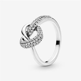 New Brand 100% 925 Sterling Silver Knotted Heart Ring For Women Wedding & Engagement Rings Fashion Jewellery Accessories222K