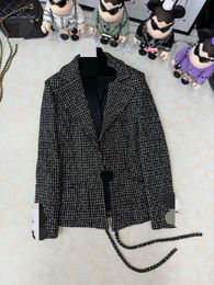 1123 XL 2023 Milan Runway Coat Autumn Brand SAme Style Coat Lapel Neck High Quality Long Sleeve Womens clothes weilanR574