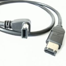 1394 FireWire Straight head 6pin to 90 Degree Angle 6p data cable 100cm