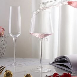 Wine Glasses 450650ml Handmade Square Red Tasting Cup Burgundy Ins Luxury Goblet Bar Household Holiday Drinkware 231205