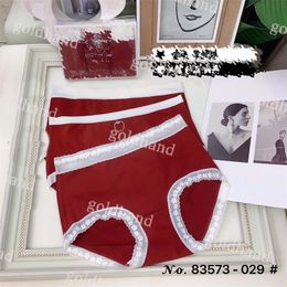 New Ladies Lace Panties Briefs Designer Casual Breathable Underwear Soft Pure Cotton Panties 3pcs/Box