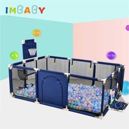 IMBABY Box per bambini Piscina a secco con palline Recinzione per bambini Box per nati per 0-6 anni Barriera di sicurezza per bambini Recinzione per letto SH190923209Q