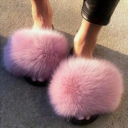 Sandal Sexy Faux Fur Slippers Woman Furry Fluffy Outdoor Indoor Home Flat Shoes Female Casual Flops Slides Dropshopping 231205