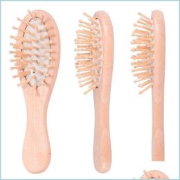 Hair Brushes Bamboo Bristles Detangling Wooden Brush Wet Or Dry Oval Hairbrush 16X4.5X3Cm For Women Men Drop Delivery Products Care S Dhoni