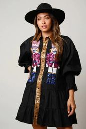 Plus size Dresses Christmas Dress Elegant African for Women 2024 Dashiki Autumn Sequin Mini Ladies Traditional Africa Clothing 231205