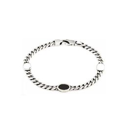 High Quality Stainless Steel Designer Punk Bracelet Cuff Bangle Men Women Double Letter Hand Jewellery Unisex Silver Charms Cuban Li277h