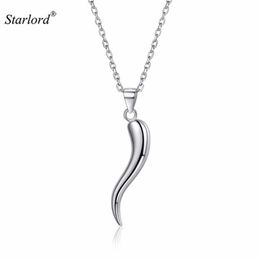 Pendant Necklaces Italian Horn Necklace 925 Sterling Silver 18 Cable Chain Cornicello Cornetto Amulet Jewellery P13274B302Z