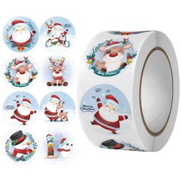 The Lable Paper 100-500 Pcs Cartoon Merry Christmas Stickers Holiday Sticker Paper Decor Wedding Party Envelope Bottle Seal Label 231205