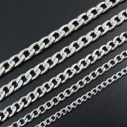 10meter 4 6 7 8mm in Bulk Jewellery Making Lot Metres Bevelled Flat Figaro Stainless Steel Unfinished 1;1 NK Chain DIY Jewellery Findin237L