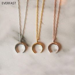 Everfast Korean Fashion First Quarter Moon Pendants Collar Necklaces Charm Sailor Lovers Jewellery Necklace Accessories Anime EN248321N