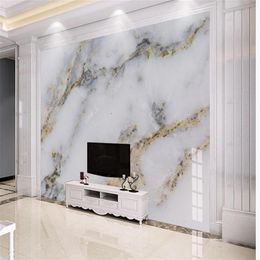 Modern minimalist golden marble wallpapers background wall 3d murals wallpaper for living room 3d Customised wallpaper287S