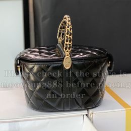 12A Upgrade Mirror Quality Designer Mini Picnic Basket Clutch Bag Womens Shiny Genuine Leather Quilted Bags Luxurys HandleHandbags Black Evening Bag With Box