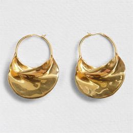 Irregular Metal Basket Large Hoop Earrings For Women Big White Enamel Statement Huggie Earrings Nickel whole Bijoux281u