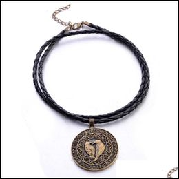 Pendant Necklaces Bird Necklace For Women Beautifly Mythology Jewellery Talisman Leather Drop Delivery Pendants Dhcz3