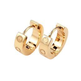 Hoop earrings gold diamond stud earrings Titanium steel screw love earings for women exquisite simple fashion 18K Gold-Plated circ312y