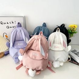 Backpacks Children Backpack School Bags Cute Bunny Animals Design Girls Kids Kindergarten Rabbit Baby Bag with Ears 231204