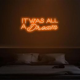 Other Event & Party Supplies It Was All A Dream Neon Sign Custom Light Led Pink Home Room Wall Decoration Ins Shop Dec214M