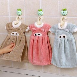 Towel 1PC Cute Animal Soft Coral Velvet Thick Hand For Bathroom Kitchen Can Be Hanging Home Gadget