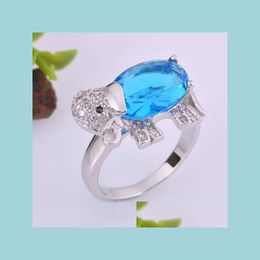 Solitaire Ring Wedding Rings 925 Sier Zircon Sparkling Red/Blue/Purple Fashion Jewelry Anillo De Plata Gemstone Drop Delivery Dhqjs