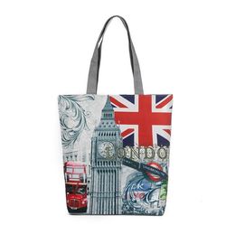 Evening Bags London British Flag Women's Large Cotton Canvas Tote Bag Handbags Top-Handle Shoulder Shopping257r