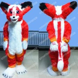 2024 Adult Size Husky Dog Fox Mascot Costumes Halloween Cartoon Character Outfit Suit Xmas Outdoor Party Festival Dress Promotional Advertising Clothings