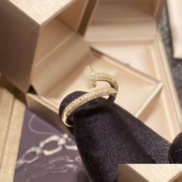 Band Rings Fashion Classic Nail Diamond Ring Engagement For Womens Men Women Girl Valentines Mothers Day Jewelry-Gift Drop Delivery Je Dhxxp